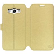 Flip case for Samsung Galaxy J5 2016 in Gold&Gray with grey interior - Phone Cover