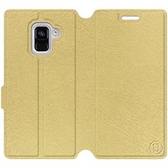 Flip case for Samsung Galaxy A8 2018 in Gold&Gray with grey interior - Phone Cover