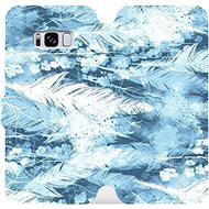 Flip Mobile Phone Cover Samsung Galaxy S8 - M058S Light Blue Horizontal Feathers - Phone Cover
