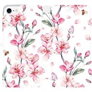 Flip mobile phone case Apple iPhone 7 - M124S Pink flowers - Phone Cover