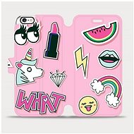 Flip mobile case Apple iPhone 6 / iPhone 6s - M129S Pink WHAT - Phone Cover