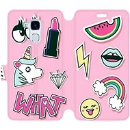 Flip case for Honor 7 Lite - M129S Pink WHAT - Phone Cover