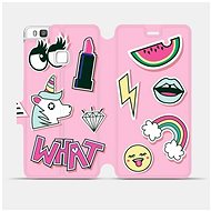 Flip mobile phone case Huawei P9 Lite - M129S Pink WHAT - Phone Cover