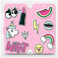 Flip case for Samsung Galaxy S8 - M129S Pink WHAT - Phone Cover