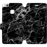 Flip mobile phone case Huawei P9 Lite - V056P Black marble - Phone Cover