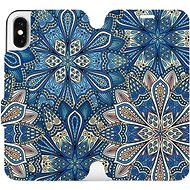 Flip mobile phone case Apple iPhone X - V108P Blue mandala flowers - Phone Cover