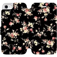 Flip case for Apple iPhone 7 - VD02S Flowers on black - Phone Cover