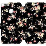 Flip mobile phone case Huawei P9 Lite - VD02S Flowers on black - Phone Cover