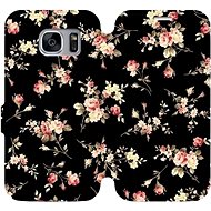 Flip case for Samsung Galaxy S7 Edge - VD02S Flowers on black - Phone Cover