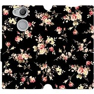 Flip case for Sony Xperia XA2 - VD02S Flowers on black - Phone Cover