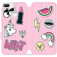 Flip case for Honor 9 Lite - M129S Pink WHAT - Phone Cover
