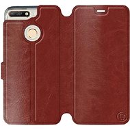 Flip case for Huawei Y6 Prime 2018 in Brown&Gray with grey interior - Phone Cover