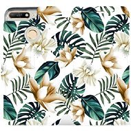Flip mobile phone case Huawei Y6 Prime 2018 - MC07P Golden flowers and green leaves - Phone Cover