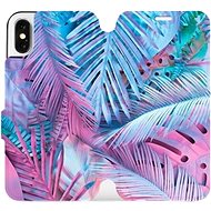 Flip case for Apple iPhone X - MG10S Purple and blue leaves - Phone Cover