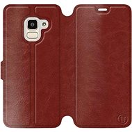 Flip case for Samsung Galaxy J6 2018 in Brown&Gray with grey interior - Phone Cover