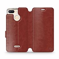 Flip case for Xiaomi Redmi 6 in Brown & Orange with orange interior - Phone Cover