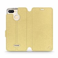 Flip case for Xiaomi Redmi 6 in Gold&Gray with grey interior - Phone Cover