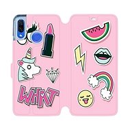 Flip mobile phone case Huawei Nova 3 - M129S Pink WHAT - Phone Cover