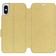 Flip case for Apple iPhone XS in Gold&Gray with grey interior - Phone Cover