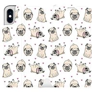 Flip mobile case for Apple iPhone XS - M097P Pugs - Phone Cover