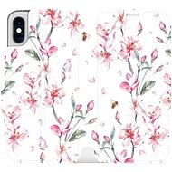 Flip mobile phone case Apple iPhone XS - M124S Pink flowers - Phone Cover