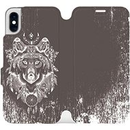 Flip case for Apple iPhone XS - V064P Wolf and dream catcher - Phone Cover