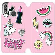 Flip case for Honor 8X - M129S Pink WHAT - Phone Cover