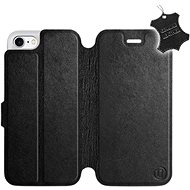 Flip mobile case Apple iPhone 8 - Black - Leather - Black Leather - Phone Cover