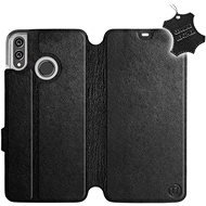 Flip puzdro na mobil Honor 8X – Čierne – kožené – Black Leather - Kryt na mobil