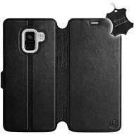 Flip case for Samsung Galaxy A8 2018 - Black - Leather - Black Leather - Phone Cover