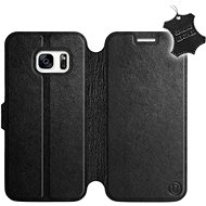 Flip case for Samsung Galaxy S7 - Black - Leather - Black Leather - Phone Cover