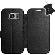 Flip case for Samsung Galaxy S7 Edge - Black - Leather - Black Leather - Phone Cover