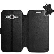 Flip case for Samsung Galaxy J3 2016 - Black - Leather - Black Leather - Phone Cover