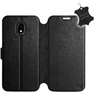 Flip case for Samsung Galaxy J3 2017 - Black - Leather - Black Leather - Phone Cover