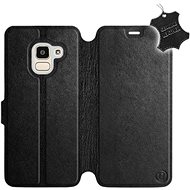 Flip case for Samsung Galaxy J6 2018 - Black - Leather - Black Leather - Phone Cover