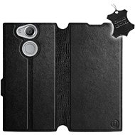 Flip case for Sony Xperia XA2 - Black - Leather - Black Leather - Phone Cover