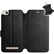 Flip case for Xiaomi Redmi 4A - Black - Leather - Black Leather - Phone Cover