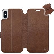 Flip mobile case Apple iPhone XS - Brown - Leather - Brown Leather - Phone Cover