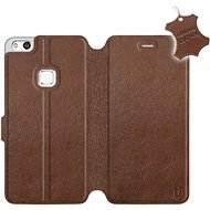 Flip puzdro na mobil Huawei P10 Lite – Hnedé – kožené – Brown Leather - Kryt na mobil