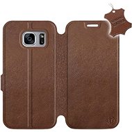 Flip case for Samsung Galaxy S7 Edge - Brown - Leather - Brown Leather - Phone Cover