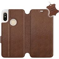 Flip case for Xiaomi Mi A2 Lite - Brown - Leather - Brown Leather - Phone Cover