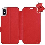 Flip mobile case Apple iPhone XS - Red - leather - Red Leather - Phone Cover