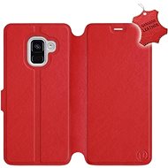 Flip case for Samsung Galaxy A8 2018 - Red - leather - Red Leather - Phone Cover