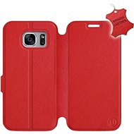 Flip case for Samsung Galaxy S7 Edge - Red - leather - Red Leather - Phone Cover