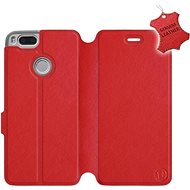 Flip case for Xiaomi Mi A1 - Red - leather - Red Leather - Phone Cover
