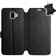 Flip case for Samsung Galaxy J6 Plus 2018 - Black - Leather - Black Leather - Phone Cover
