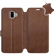 Flip case for Samsung Galaxy J6 Plus 2018 - Brown - Leather - Brown Leather - Phone Cover