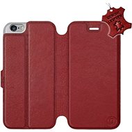 Flip mobile case Apple iPhone 6 / iPhone 6s - Dark Red - Leather - Dark Red Leather - Phone Cover