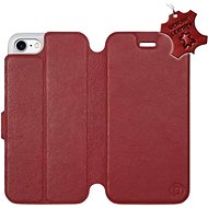 Flip mobile case Apple iPhone 7 - Dark Red - Leather - Dark Red Leather - Phone Cover