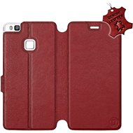 Flip mobile phone case Huawei P9 Lite - Dark Red - Leather - Dark Red Leather - Phone Cover